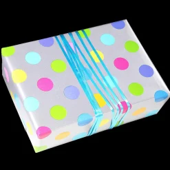 New DecoWoerner Nachhaltiges, nes Geschenkpapier Mit Bunten Punkten – 50 M Geschenkpapier-Rolle silber