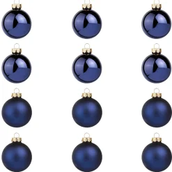 New DecoWoerner Nachte Weihnachtskugeln Aus Glas 8 Cm Ø – 12 Stück blau