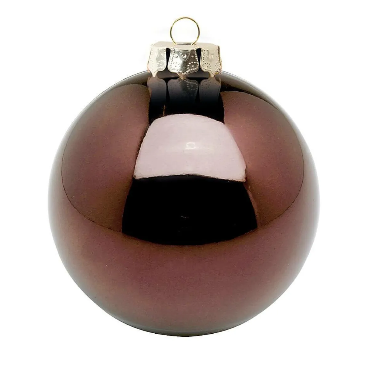 Best DecoWoerner Nahtlose Weihnachtskugel Aus Kunststoff, Pack á 6 Stück braun