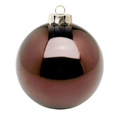 Best DecoWoerner Nahtlose Weihnachtskugel Aus Kunststoff, Pack á 4 Stück braun