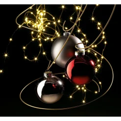 Best DecoWoerner Nahtlose Weihnachtskugel Aus Kunststoff, Pack á 4 Stück braun