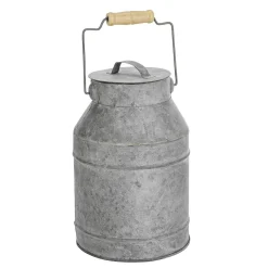 Discount DecoWoerner Nostalgische Zink-Milchkanne 9 X 22 Cm silber