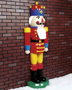 Clearance DecoWoerner Nussknacker König Halbplastisch 185 Cm, Rot-gelb-blau mehrfarbig