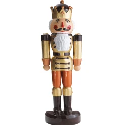 DecoWoerner Nussknacker König Halbplastisch 185 Cm, -braun gold