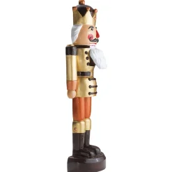 DecoWoerner Nussknacker König Halbplastisch 185 Cm, -braun gold