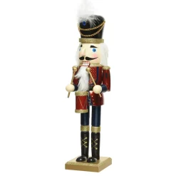 Best DecoWoerner Nussknacker Mit Trommel Aus Holz 38 Cm rot