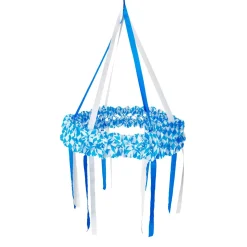 DecoWoerner Oktoberfest Deko-Kranz Mit 6 Bändern Weiß 75 Cm Ø X 120 Cm Hoch blau