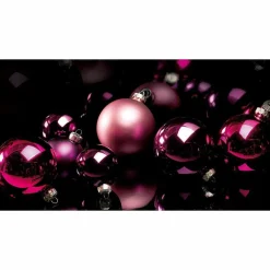 DecoWoerner Orchidee, Glänzende Weihnachtskugeln Aus Schwer Entflammbarem Kunststoff, 6 Cm Ø – 24 Stück violett
