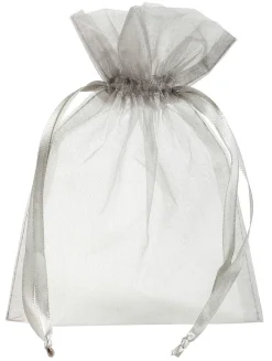 New DecoWoerner Organzasäckchen 18 Cm, 50 Stück, Grau