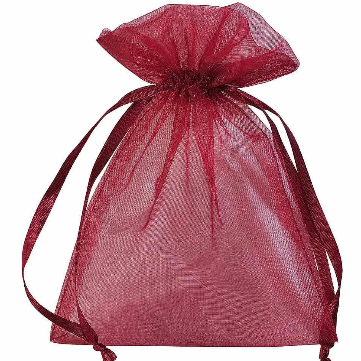Outlet DecoWoerner Organzasäckchen 18 Cm, 50 Stück, Bordeaux rot