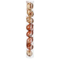 Best DecoWoerner Ostereier-Set, 5 Cm & Braun Mit Blumenmuster & Schleife 8tlg. Beige