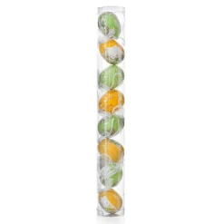 Best DecoWoerner Ostereier-Set Zum Aufhängen Aus Schaumstoff, Gelb Mit Hasenmuster Und Schleife 8tlg. mehrfarbig