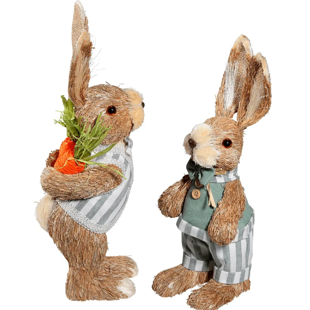 New DecoWoerner Osterhasen 2 Stück 30 & 35 Cm braun