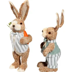 New DecoWoerner Osterhasen 2 Stück 30 & 35 Cm braun