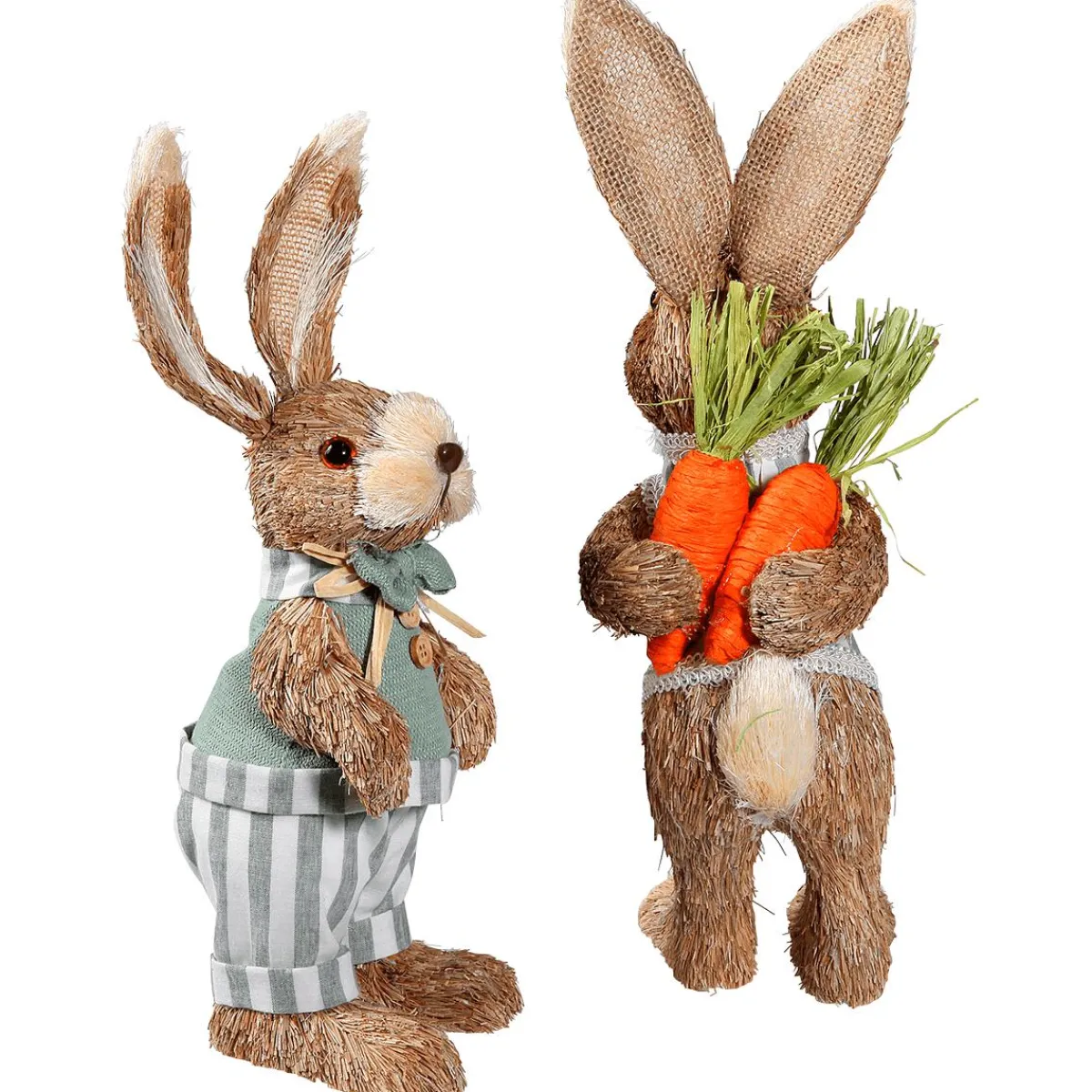 New DecoWoerner Osterhasen 2 Stück 30 & 35 Cm braun