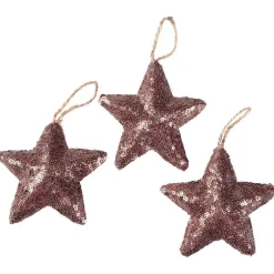 Best DecoWoerner Pailletten-Deko-Sterne 10 Cm Ø, 3 Stück, braun