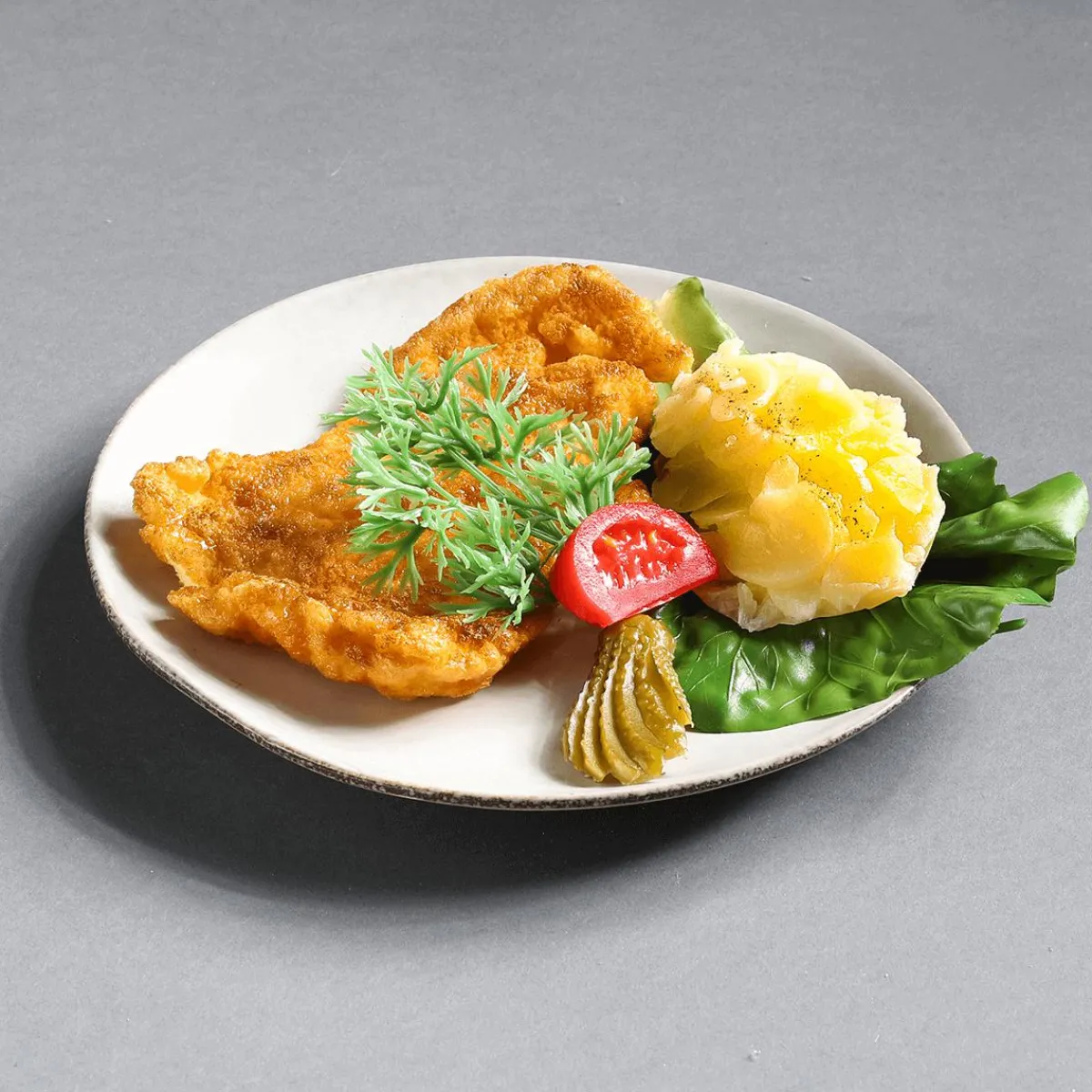 Outlet DecoWoerner Paniertes Schnitzel Lebensmittel-Attrappe 15 Cm gelb