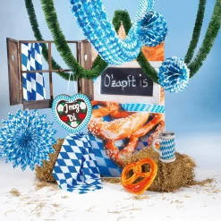 Online DecoWoerner Papier-Rosette Weiß 75 Cm Ø Oktoberfest-Dekoration blau