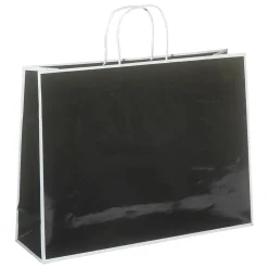 New DecoWoerner Papiertasche "Coco" 30 X 40 X 12 Cm 25 Stück, 155 Gr/ M² schwarz
