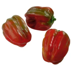 New DecoWoerner Paprika Lebensmittel-Attrappe, Pack à 3 Stück rot