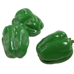 Sale DecoWoerner Paprika Lebensmittel-Attrappe, Pack à 3 Stück grün