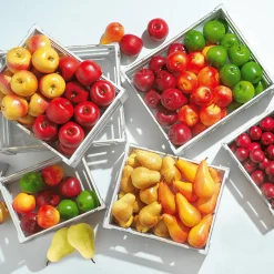 Discount DecoWoerner Äpfel Lebensmittel-Attrappen, Pack à 3 Stück gelb
