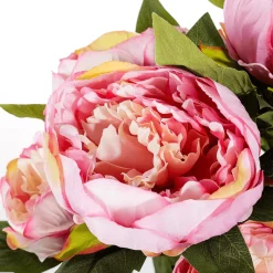 Discount DecoWoerner Pfingstrosen-Kunstblumen-Strauß , 46 Cm rosa