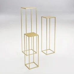 New DecoWoerner Pflanzenständer Metalltisch-Set 3tlg. gold