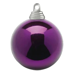 New DecoWoerner Pflaume, Glänzende Weihnachtskugeln Aus Schwer Entflammbarem Kunststoff, 6 Cm Ø – 24 Stück violett