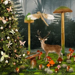 Hot DecoWoerner Pilz Hocker Fiberglas-Skulptur 54 Cm Grüngold mehrfarbig