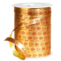 Clearance DecoWoerner Polyband "Blattornament", 10 Mm, gold