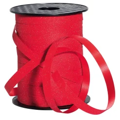 DecoWoerner Poly-Geschenkband "Glimmer", , 10 Mm, 100 M rot