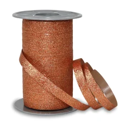 Best DecoWoerner Poly-Geschenkband Glimmer, Orange, 10 Mm, 100 M