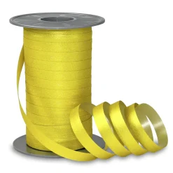 Hot DecoWoerner Poly-Geschenkband Glimmer, Gelb, 10 Mm, 100 M