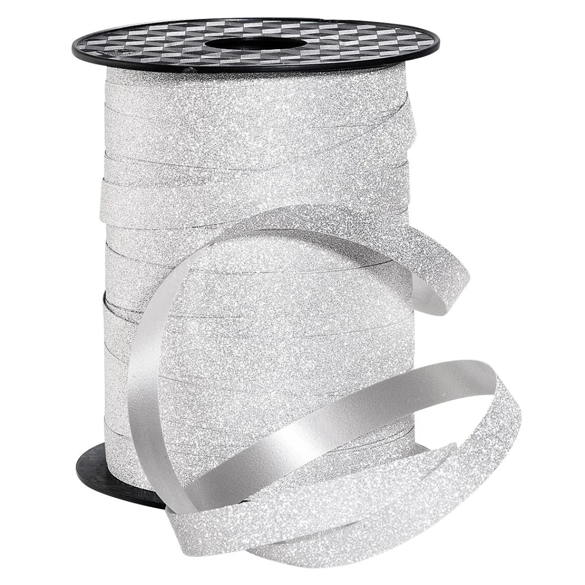 DecoWoerner Poly-Geschenkband "Glimmer", , 10 Mm, 100 M weiß