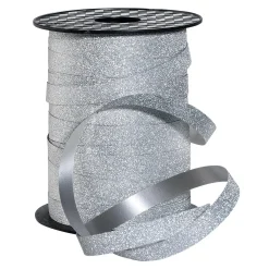 New DecoWoerner Poly-Geschenkband "Glimmer", , 10 Mm, 100 M silber