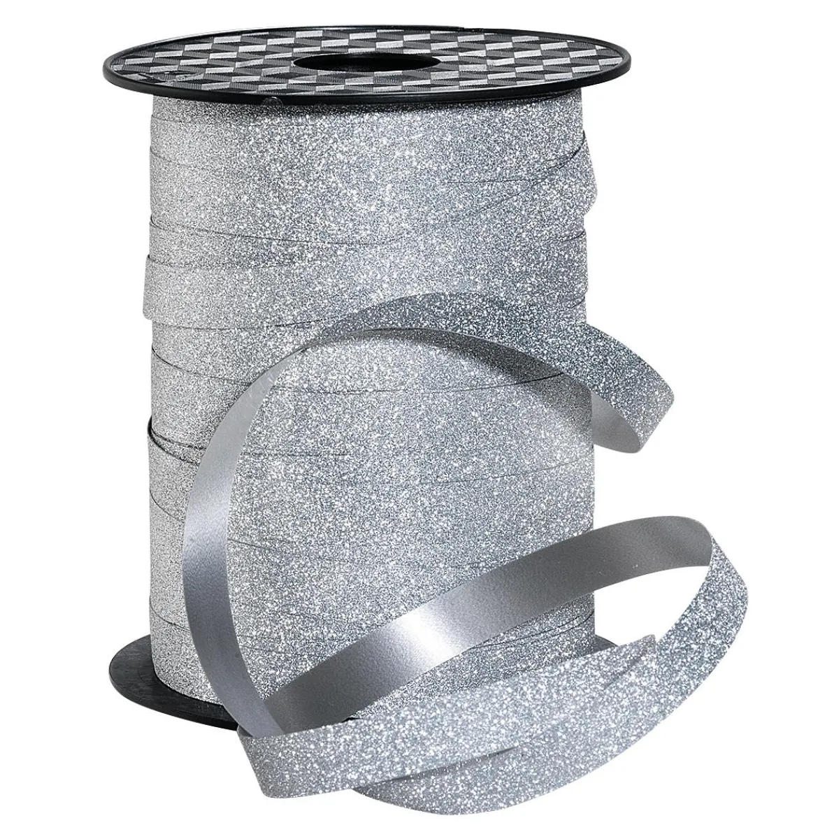 New DecoWoerner Poly-Geschenkband "Glimmer", , 10 Mm, 100 M silber