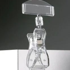 DecoWoerner Preisschild-Klemme Mit Einschub, 10 Cm Hoch transparent