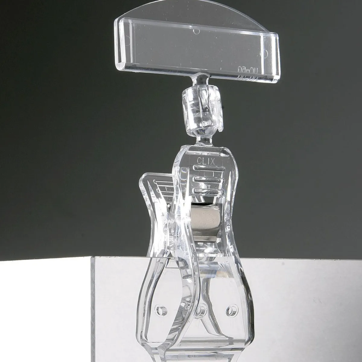 DecoWoerner Preisschild-Klemme Mit Einschub, 10 Cm Hoch transparent