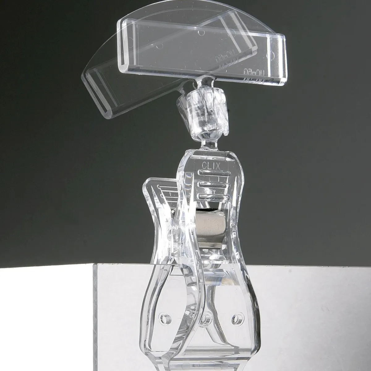 DecoWoerner Preisschild-Klemme Mit Einschub, 10 Cm Hoch transparent