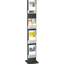 Online DecoWoerner Prospektständer, 175 Cm, 4 X A4 silber