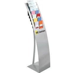 New DecoWoerner Prospektständer “Vario“, 132 Cm, 14 X A4 silber