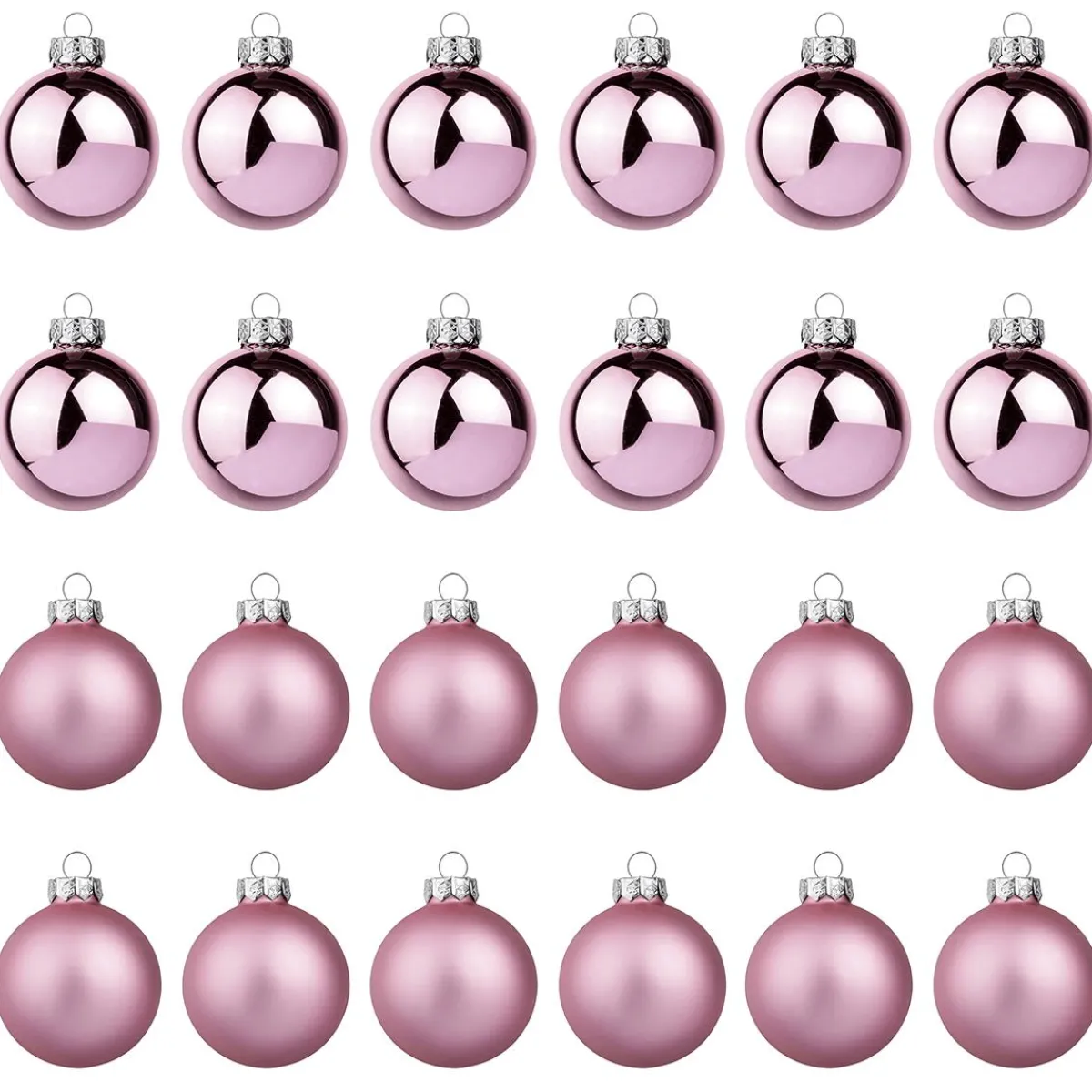 Discount DecoWoerner Puder Weihnachtskugeln Aus Glas 6 Cm Ø – 24 Stück rosa