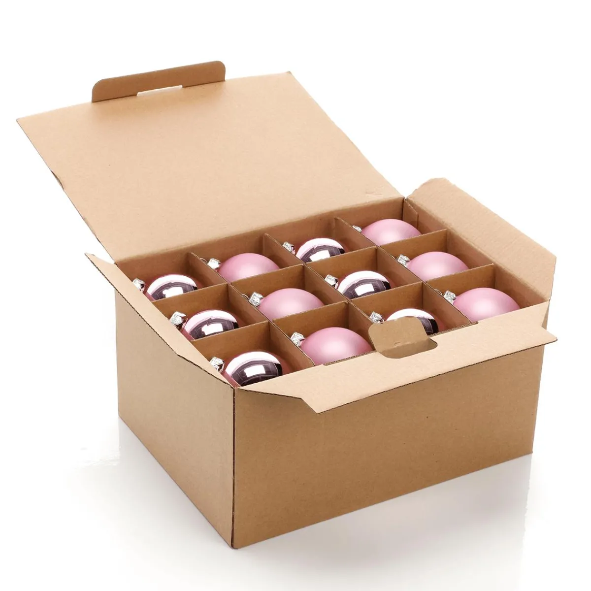 Discount DecoWoerner Puder Weihnachtskugeln Aus Glas 6 Cm Ø – 24 Stück rosa
