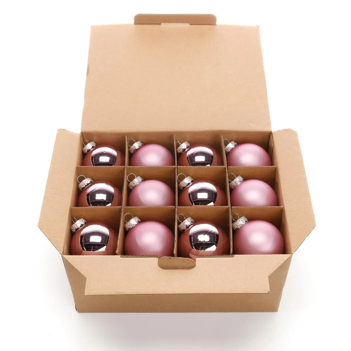 Discount DecoWoerner Puder Weihnachtskugeln Aus Glas 6 Cm Ø – 24 Stück rosa