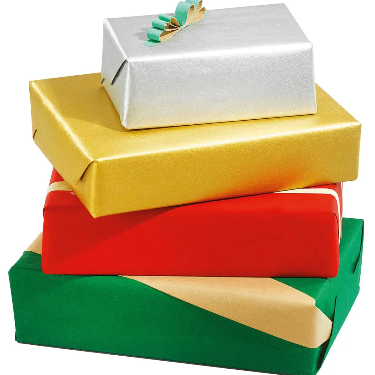 Best DecoWoerner Recyceltes, enes Uni-Kraftpapier – 50 M Geschenkpapier-Rolle gold