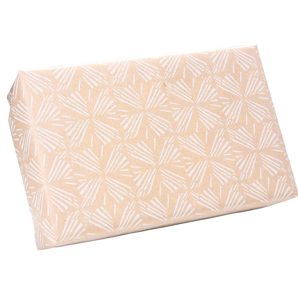 Sale DecoWoerner Recyceltes Kraftpapier Mit Weißen, Geometrischen Mustern – 50 M Geschenkpapier-Rolle braun