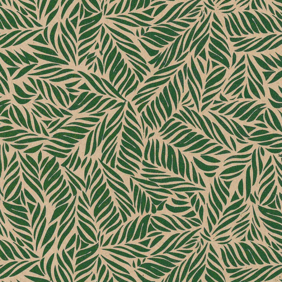 Clearance DecoWoerner Recyceltes Kraftpapier Mit en Palmwedeln – 50 M Geschenkpapier-Rolle grün
