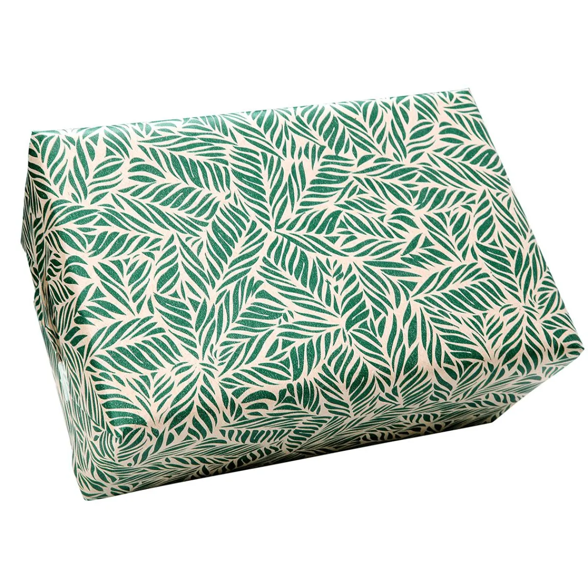 Clearance DecoWoerner Recyceltes Kraftpapier Mit en Palmwedeln – 50 M Geschenkpapier-Rolle grün