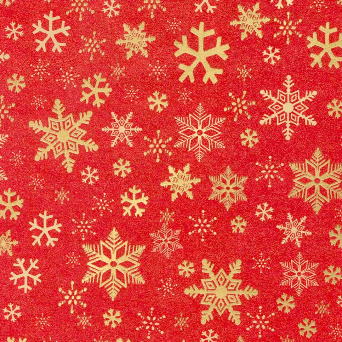 New DecoWoerner Recyceltes, es Kraftpapier Mit Goldenen Schneeflocken – 50 M Geschenkpapier-Rolle rot